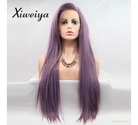 Xiweiya Longue Perruque Synthétique Droite Synthétique Sirène Dentelle Longue Côté Avant Perruque Extra Longue Perruque Douce Cheveux pour Femme Drag Queen Party Maquillage 61cm