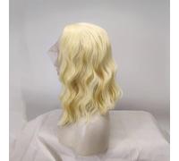 Xiweiya Perruque blonde avec dentelle frontale - Cheveux synthétiques courts et bouclés - 33 x 7,6 cm - Sans colle - Résistant à la chaleur - Pour femme - Drag Queen - 35,6 cm