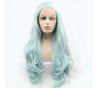 Xiweiya Perruques vert menthe synthétique vert T Lace Front perruques longues ondulées résistantes à la chaleur perruques longues bon marché