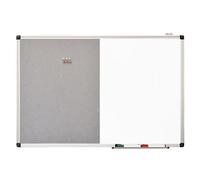 XIWODE Tableau blanc magnétique 90x60cm et bois de liège (gris) moulé dans un seul corps, cadre en alliage d’aluminium pour le bureau/maison