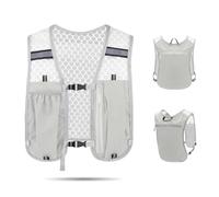 xixi-home Gilet Hydratation Running Femme Homme，Sac à Dos de Course Réglable et Réfléchissant et Léger pour Marathon，pour Randonnée,Course à Pied,Cyclisme,Marathon-Gris