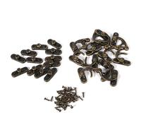 Xixian 12x Hasp de Verrouillage en Bronze Vintage et en Fer en or avec Vis, Verrouillage Décoratif Antique pour Boîte en Bois, Boîte à Outils (Droite)