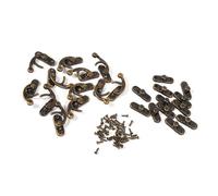 Xixian 12x Hasp de Verrouillage en Bronze Vintage et en Fer en or avec Vis, Verrouillage Décoratif Antique pour Boîte en Bois, Boîte à Outils (Gauche)