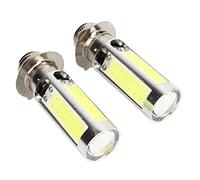 Xixian Ampoules de Phare H6M 5 COB, 2 X 6 000 K, LED COB Blanches pour Moto/VTT PX15d P15D25-1 avec Lentille de Projecteur LED, Ultra-lumineuses et Robustes pour Moto/VTT