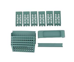 Xixian Bibliothèque 5 étagères avec Boîte à Fournitures pour Bureau (Green) | Support à livres en plastique PP + ABS robuste, solution de rangement compacte pour les bureaux d\'étudiants en classe,