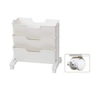 Xixian Bibliothèque Mobile à 3 Niveaux avec roulettes, Chariot de Rangement Roulant en Plastique pour Le Bureau à Domicile, étagère de Rangement sous Le Bureau pour Livres et Fournitures
