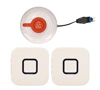 Xixian Bouton D'appel de Surveillance des Personnes âgées - Pager de Soignant sans Fil à Longue Portée avec 38 Chansons Musicales, Ajustement de Volume, Sonnette sans Fil à Distance de (Bouchon UE)