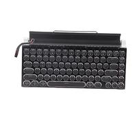 Xixian Clavier Mécanique, Touches Rondes à Quatre Axes, éclairage RVB 7 Couleurs, Connexion 2 Modes avec Emballage Décoratif en Cuir épais, Batterie 2000 MAh, Compatible avec Les (Noir)