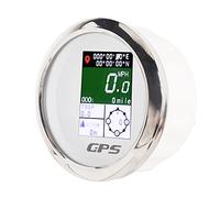 Xixian Compteur de Vitesse GPS 85mm, Affichage Numérique, pour (White Dial)