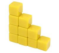 Xixian Dés à écrire Vierges de 16mm, en Plastique à Six Faces pour l'enseignement des Mathématiques, Les Jeux en Classe, Les Activités de Bricolage et Fêtes Amusantes, 30 Pièces (Jaune)