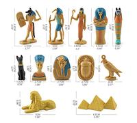 Xixian Ensemble de Figurines D'ornements Miniatures de L'Égypte Ancienne, Statue en PVC, Roi Toutankhamon, Nebastre, Issy Sri Lanka, Boîte à Maman, Sphinx, Décor Exotique, Couleurs (BL-1136 Egypte
