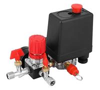 Xixian Ensemble de Pressostat de Compresseur D'air avec Vanne (Square | Connecteur -1/4 pouces, structure de piston à joint de type V, ligne directe, sourdine sans , compresseurs d\'air à petite
