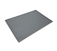 Xixian Grand Tapis d'alimentation en Silicone pour Animaux de Compagnie avec Bords Surélevés, Napperon Antidérapant pour Gamelle Chien Nourriture et Eau, Coussin de Protection Sol Lavable et (Grise)