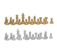 Xixian Jeu D'échecs en Or et Argent, Roi de 1,93 Pouces, Matériau PS pour | Jeu d\'échecs PS léger, idéal pour les voyages, les cams, les fêtes de famille, le remplacement de cartes standard, la