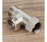 Xixian Lot de 2 Adaptateurs de Valve de Dérivation de Toilettes à 3 Voies, côté 1/2 Dents, Commutation de Rotation à 180°, Cuivre Pur, nickelé avec Rondelle, pour Pulvérisateur, Valve