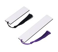 Xixian Lot de 60 Marque-pages Vierges par Sublimation en MDF Double Face par Transfert de Chaleur avec Pompons Colorés pour Lire des étiquettes, Porte-clés, Boucles d'oreilles, Fournitures