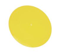 Xixian Tapis de Platine Vinyle en Acrylique pour Tourne-disques de 12 Pouces - Le Tapis à Faible Bruit Améliore la clarté du Son (Jaune)