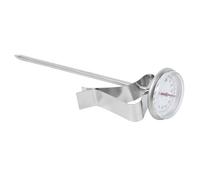 Xixian Thermomètre à café avec Pince Réglable, Grand Cadran Rond, Acier Inoxydable + Verre, Lecture Rapide pour café, Lait, Bonbons, Barbecue et Autres Aliments, Aucune Pile Requise, (Court)