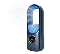 Xixian Ventilateur USB sans Pales avec Refroidissement à 6 Vitesses, Brumisation et Minuterie 6 Heures - Refroidisseur d'air Portable pour Bureau, Chambre à Coucher, Bureau (Bleu)