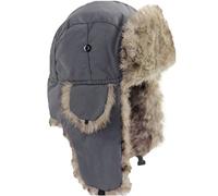 XIXIMAON Chapka Suède Femme Homme Chapeau de Trappeur/Ski en Fausse Fourrure Casquette d'hiver Chaud Épais Chapeau de Chasse Russe avec Cache-Oreilles Bonnet Bomber Adulte (Taille Unique, Gris)