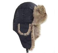XIXIMAON Chapka Suède Femme Homme Chapeau de Trappeur/Ski en Fausse Fourrure Casquette d'hiver Chaud Épais Chapeau de Chasse Russe avec Cache-Oreilles Bonnet Bomber Adulte (Taille Unique, Noir)