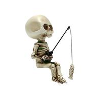 XIXIMAON Décoration Squelette Halloween Crâne Humain Réaliste Décoration d'halloween Effrayante pour Intérieur Extérieur Jardin (Deco, 4cm*5.5cm*11.5cm)