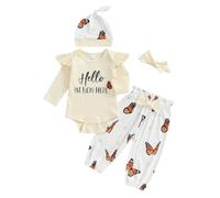 XIXIMAON Ensemble de Vêtements Bébé Garçon Imprimé Rugby 2Pcs Sweatshirt Manches Longues et Pantalon Jogging Tenue Automne et Hiver Survêtement Enfant (Blanc Papillon, 3-6 Mois)