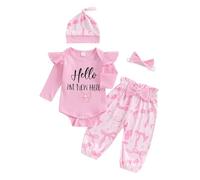 XIXIMAON Ensemble de Vêtements Bébé Garçon Imprimé Rugby 2Pcs Sweatshirt Manches Longues et Pantalon Jogging Tenue Automne et Hiver Survêtement Enfant (Rose, 3-6 Mois)