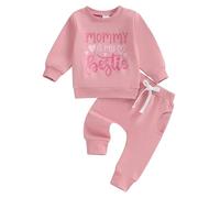 XIXIMAON Ensemble Vêtement Bébé Fille Sweat Lettre Pull Manches Longues et Pantalon Jogging Tenue de Sport Survêtement Enfant