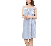 XIXIMAON Robe Serviette de Bain Drap de Bain Peignoir à Bretelles Absorbante pour Plage Piscine Douche Spa Sauna (Bleu Nœud, 80 * 130CM)
