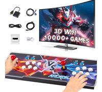 XIXIMENG 10000 en 1 Game Box Console de Jeu rétro,3D WiFi et Jeux 3D,Console de Jeux vidéo LED 6 Couleurs,Pause/Recherche/Favoris/Ajouter/Archiver/Masquer Le Jeu,1280*720P,1-4 Joueurs (Rouge Bleu)
