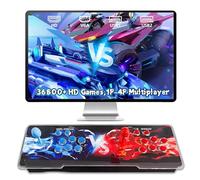 XIXIMENG 36800-en-1 Console de Jeu Rétro,6-Couleur LED lumières Consoles de Jeux Vidéo,Pause/Recherche/Favoris/Ajouter/Archiver/Masquer Le Jeu,1280*720P,1-4 Joueurs,Double Joysticks (Bleu Rouge)