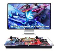XIXIMENG 36800-en-1 Console de Jeu Rétro,6-Couleur LED lumières Consoles de Jeux Vidéo,Pause/Recherche/Favoris/Ajouter/Archiver/Masquer Le Jeu,1280*720P,1-4 Joueurs,Double Joysticks (Blanc)