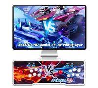 XIXIMENG 36800-en-1 Console de Jeu Rétro,6-Couleur LED lumières Consoles de Jeux Vidéo,Pause/Recherche/Favoris/Ajouter/Archiver/Masquer Le Jeu,1280*720P,1-4 Joueurs,Double Joysticks (Rouge Bleu)