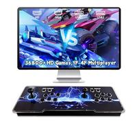 XIXIMENG 36800-en-1 Console de Jeu Rétro,6-Couleur LED lumières Consoles de Jeux Vidéo,Pause/Recherche/Favoris/Ajouter/Archiver/Masquer Le Jeu,1280*720P,1-4 Joueurs,Double Joysticks (Noir)