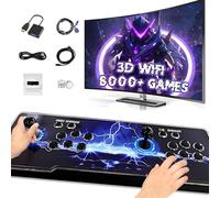 XIXIMENG 8000 en 1 Game Box Console de Jeu rétro,3D WiFi et Jeux 3D,Console de Jeux vidéo LED 6 Couleurs,Pause/Recherche/Favoris/Ajouter/Archiver/Masquer Le Jeu,1280*720P,1-4 Joueurs (Noir)