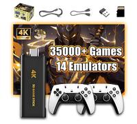 XIXIMENG Console de Jeux rétro Console retrogaming 35000+ Jeux 14 Émulateurs 380+ Jeux en 3D,Console Retro Game Stick 4K HD,Wi-FI 2,4G+5G,Plug & Play 64G Emulateur Console avec manettes sans Fil 2,4G