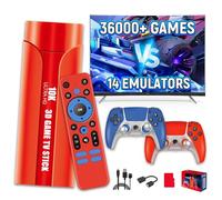 XIXIMENG G1 Console de jeux rétro Retro Game Stick 4K, 36000+ Jeux 14 émulateurs,Console retrogaming Android 13 + 3D Jeux Système,avec Manettes sans fil 2,4 GHz,Plug & Play Console Portable