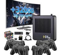 XIXIMENG G11 Pro Game Box Console Retro avec 4 manettes,32 000+ Jeux 40+ Émulateurs Console retrogaming,Emuelec 4.3,4K Game Stick Plug & Play,Téléchargement de Jeux/Sauvegarder la Partie (64G)