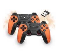 XIXIMENG Manette de jeu sans Fil USB pour Multijoueur,Double Shock contrôleur sans fil,2.4G avec récepteur Gamepad Joystick pour Linux/PC/Android/Windows/TV,Plug & Play Manettes à effet Hall (Orange)