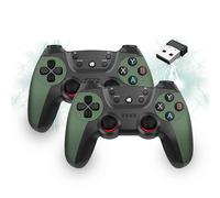 XIXIMENG Manette de jeu sans Fil USB pour Multijoueur,Double Shock contrôleur sans fil,2.4G avec récepteur Gamepad Joystick pour Linux/PC/Android/Windows/TV,Plug & Play Manettes à effet Hall (Vert)