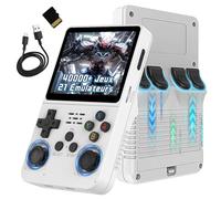 XIXIMENG R36S Console de Jeux Portable Rétro 128GB, 40000+ Jeux 21 Émulateurs Console retrogaming,ARKOS Open Source Linux System,Écran IPS 3,5 Pouces 640x480P,Batterie 3500 mAh (Blanc)