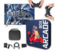 XIXIMENG Super Console 4K Arcade Box,51000/41000/31000+ Jeux,50/40/30+ émulateur,HD HDMI Output Console de Jeu Retro for TV,S905X Chip,Plug & Play Console de Jeux vidéo with 2 Manette sans Fil (256G)