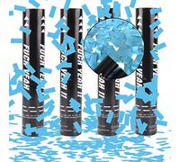 XiXiRan Confettis Popper Set 4pcs - Canon Lanceur pour Mariage et Anniversaire - Tube de Décoration (bleu)