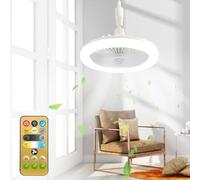 XiXiRan Lampe Ventilateur Plafond LED, Ampoule Ventilateur E27, Lustre Ventilo, Ventilateur Lumière 2 en 1, Ventilateur de Plafond avec Lumière et Telecommande, Lumiere Ventilateur Plafond