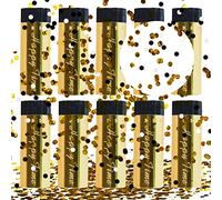 XiXiRan Lanceur de Confettis Mariage, Canon à Confettis Anniversaire, Poppers, Tube Blanc pour Mariage (or)