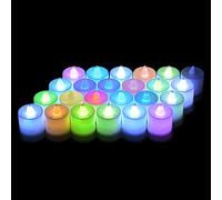 XiXiRan Lot de 24 bougies chauffe-plat LED pour l'extérieur - Bougies LED vacillantes - Bougies de Noël - Sans flamme - Bougies décoratives à piles