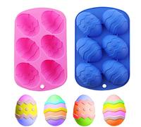 XiXiRan Oeuf de Pâques en Silicone, 2 Pièces Moule à Oeufs de Pâques Antiadhésif, Ensemble de Moules à Oeufs de Pâques, Moulle à Oeufs de Pâques, pour Bonbons,Chocolats, Savons