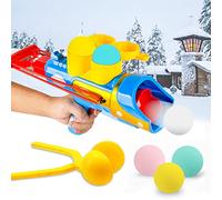 XiXiRan Pistolet Boule de Neige, Lanceur Avec 1 Clip + 3 Boules Souples, Jouet d'Hiver Avec Poignée, Kit de Jeu Pour Boules de Neige