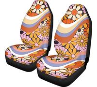 xixirimido Hippie Flower Auto Accessoires 70s Swirl Car Seat Covers Universal Soft Antidérapant Décoration, Taille unique, Fleur tourbillonnante des années 70